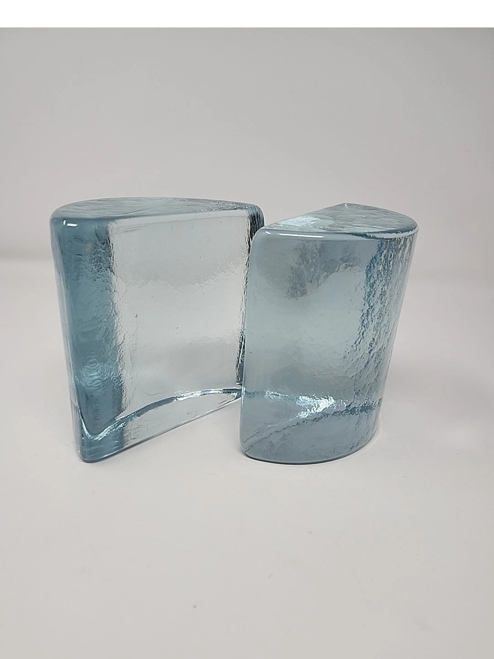 Vintage Blenko Bookends, Half Moon MCM, Hand Blown In The 60's